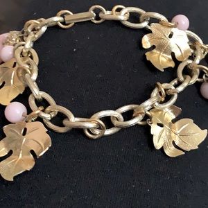 Blush Pink and Gold Charm Bracelet